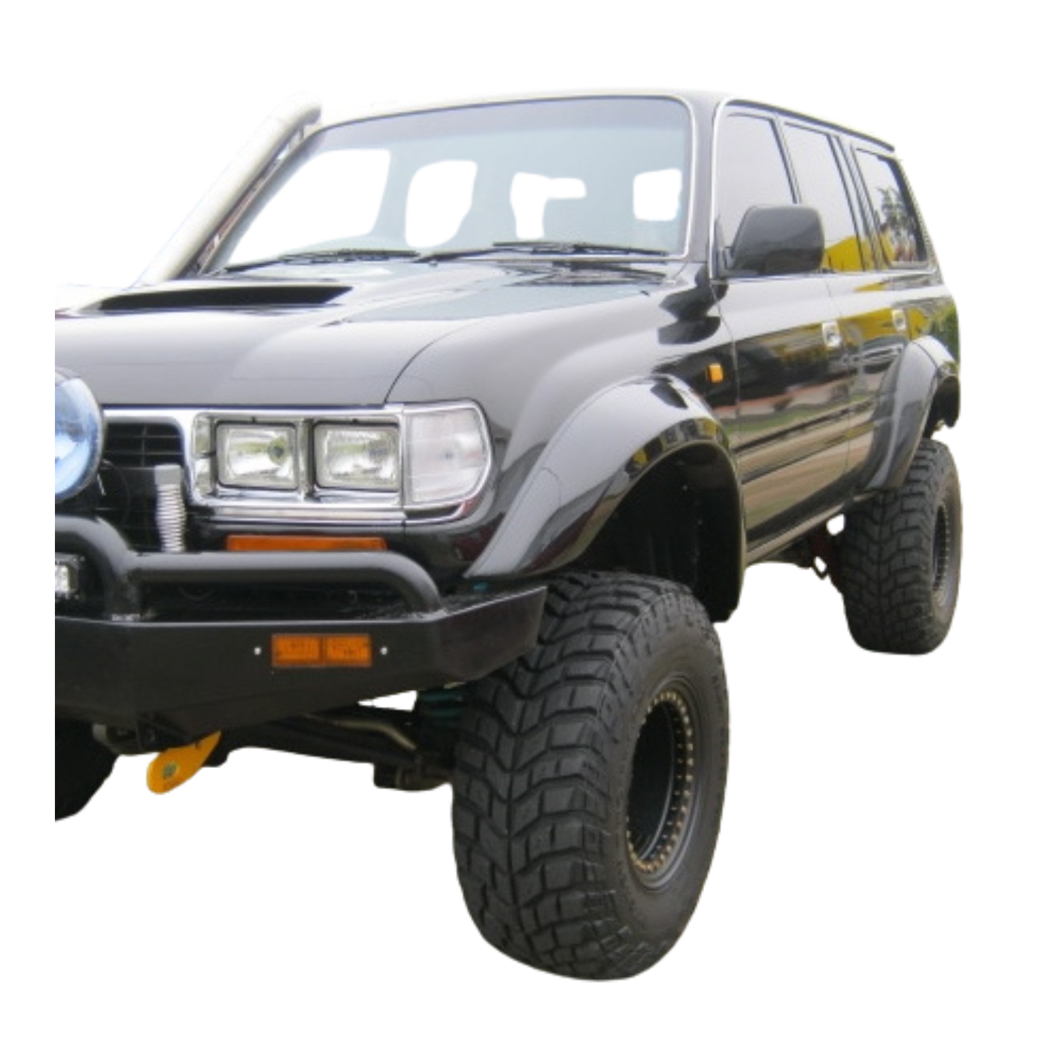 80 Series Front & Rear Flares 80mm wide, uses GXL mudflaps